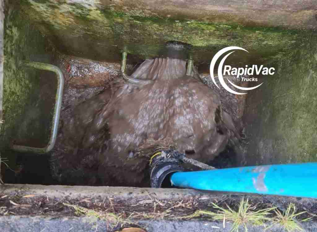 Vacuum truck removing commercial liquid waste safely in Wollongong.