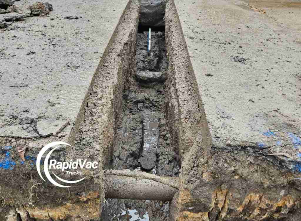 Non-invasive trenching to prepare sites for underground services.